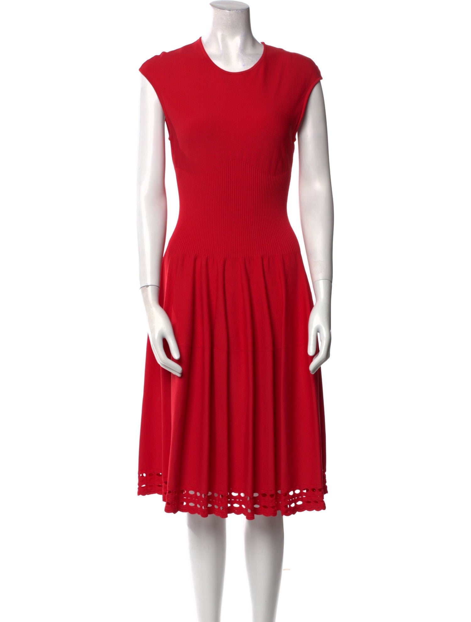 Alexander McQueen Crew Neck Midi Length Dress