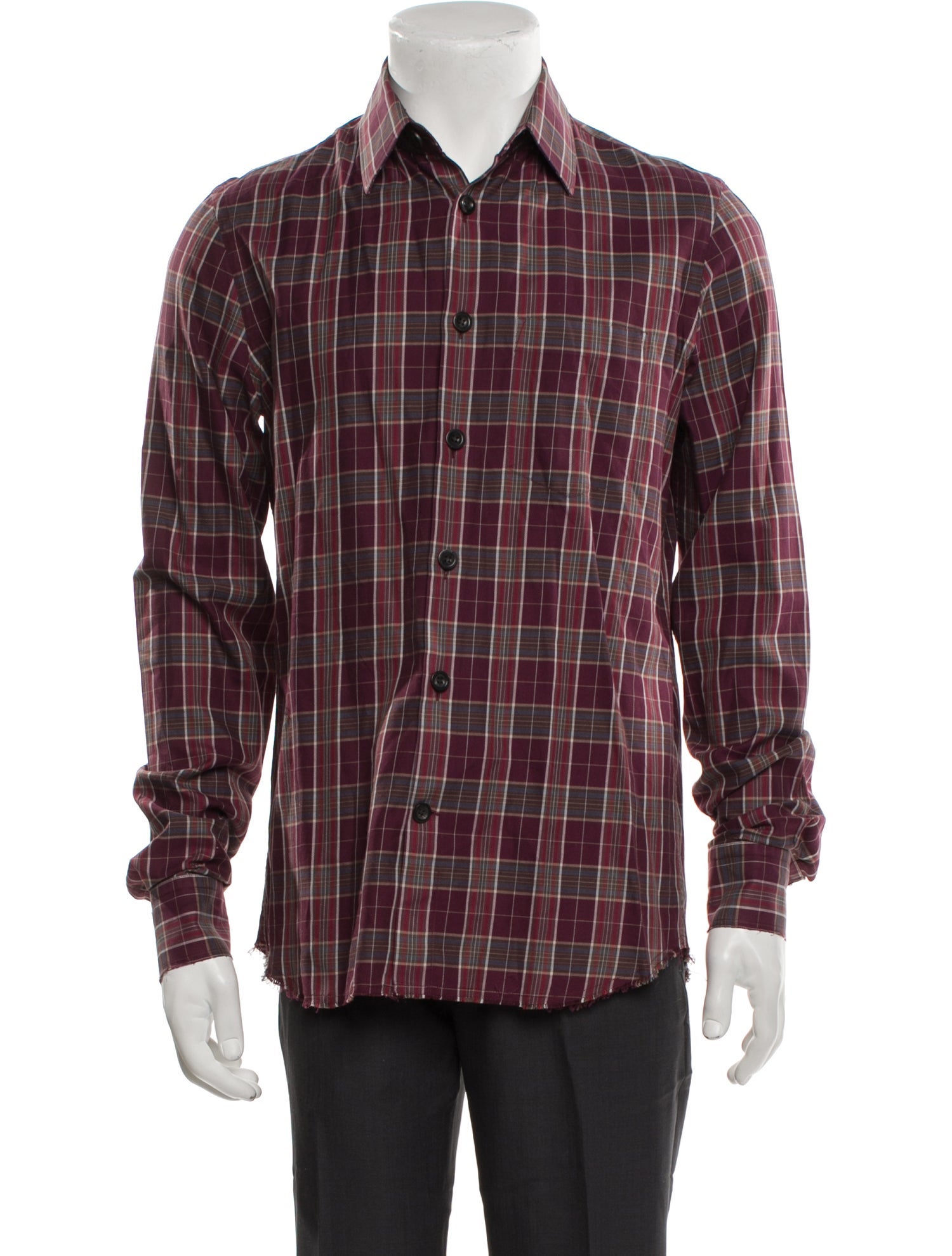 Alexander McQueen Plaid Print Long Sleeve Shirt