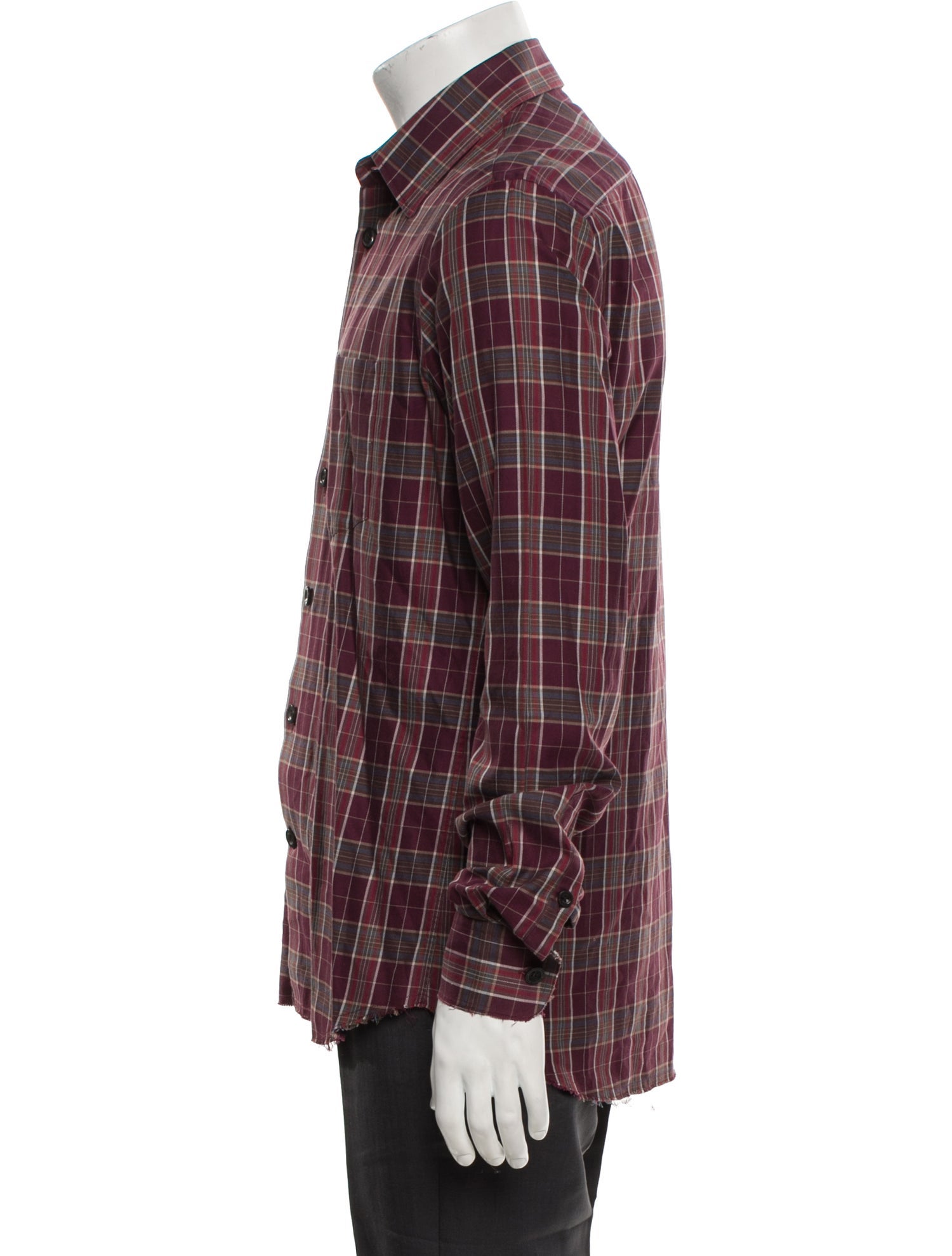 Alexander McQueen Plaid Print Long Sleeve Shirt