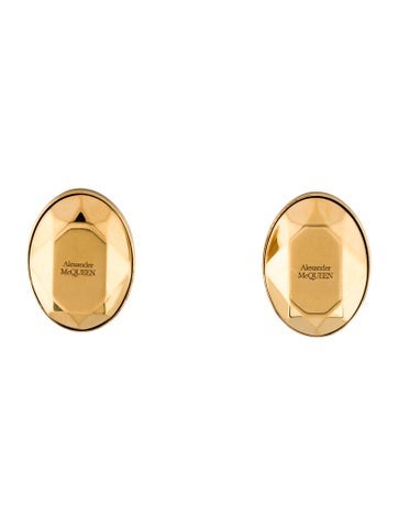Alexander McQueen Stud Oval Faceted Earrings