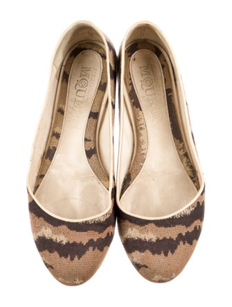 Alexander McQueen Canvas Printed Ballet Flats