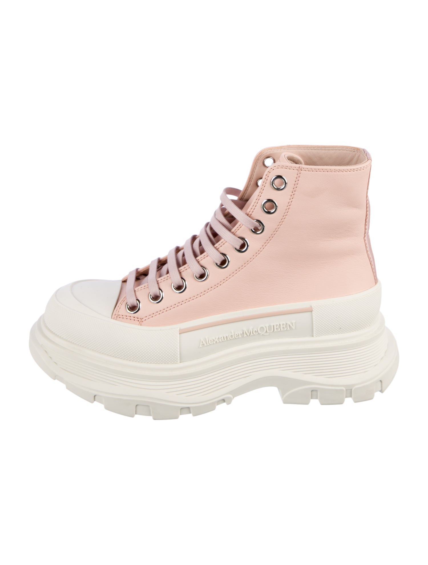 Alexander McQueen Canvas Colorblock Pattern Combat Boots