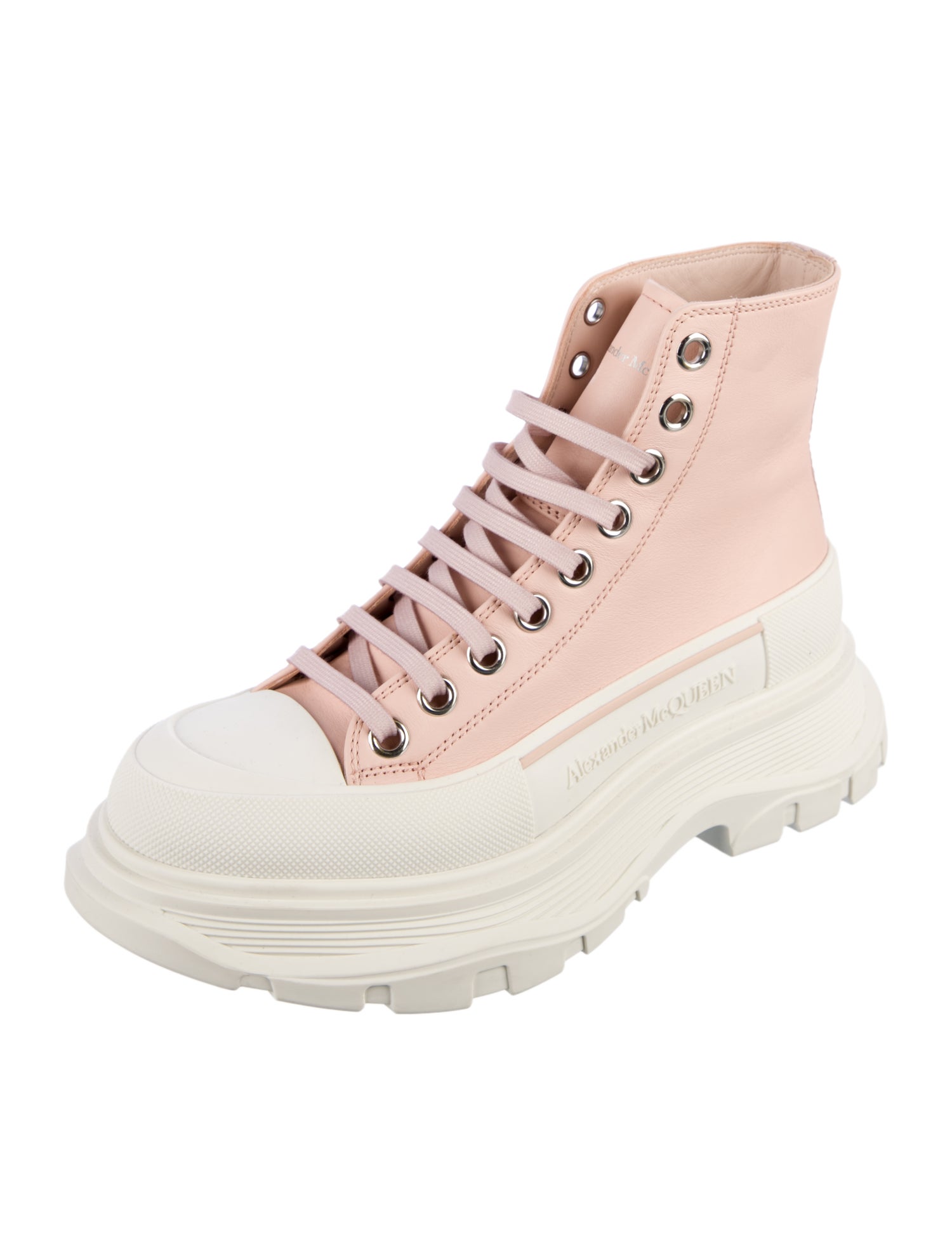 Alexander McQueen Canvas Colorblock Pattern Combat Boots