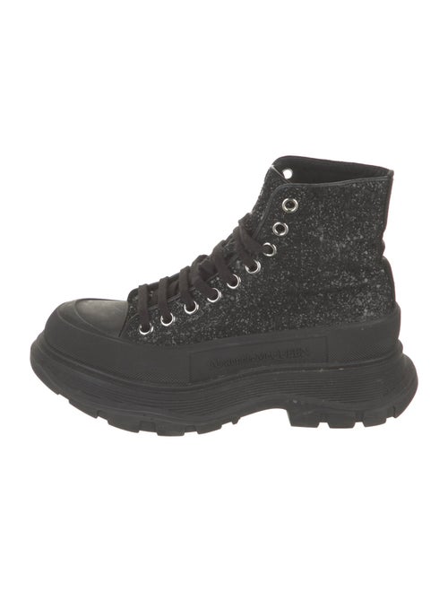 Alexander McQueen Glitter Printed Combat Boots