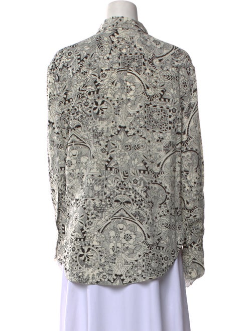 Alexander McQueen Silk Printed Button-Up Top
