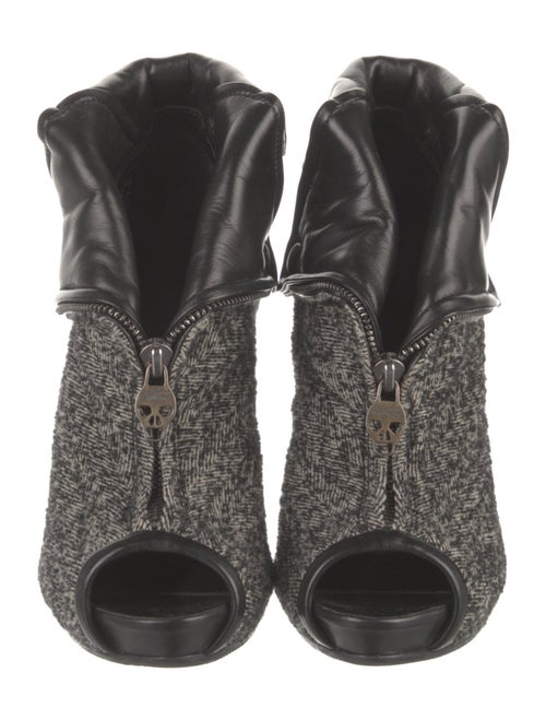 Alexander McQueen Skull Tweed Moto Boots