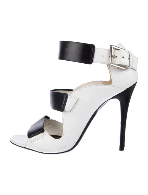 Alexander McQueen Leather Colorblock Pattern Sandals
