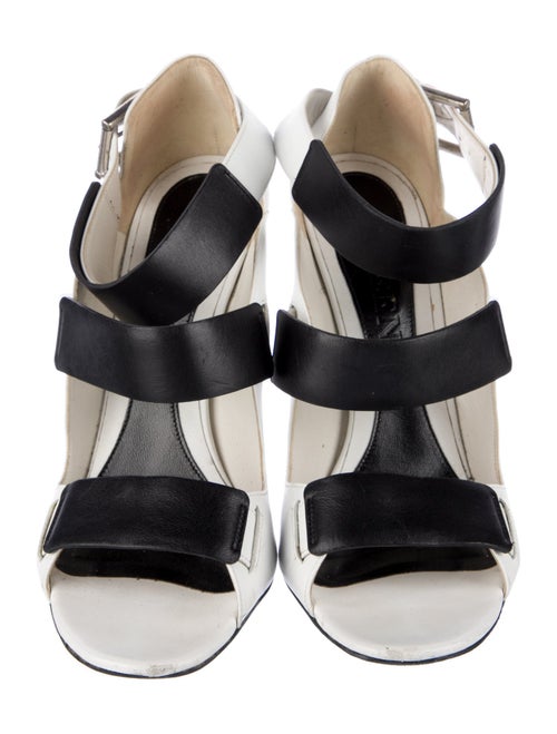 Alexander McQueen Leather Colorblock Pattern Sandals