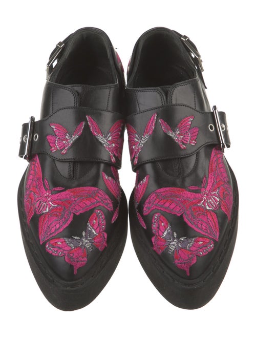 Alexander McQueen Leather Floral Print Oxfords