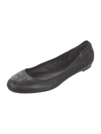 Alexander McQueen Leather Sequin Embellishments Ballet Flats