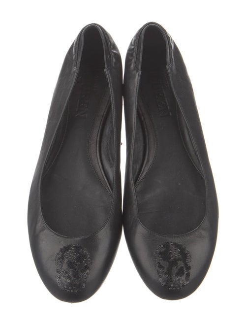 Alexander McQueen Leather Sequin Embellishments Ballet Flats
