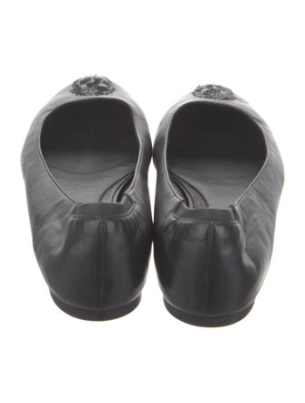 Alexander McQueen Leather Sequin Embellishments Ballet Flats