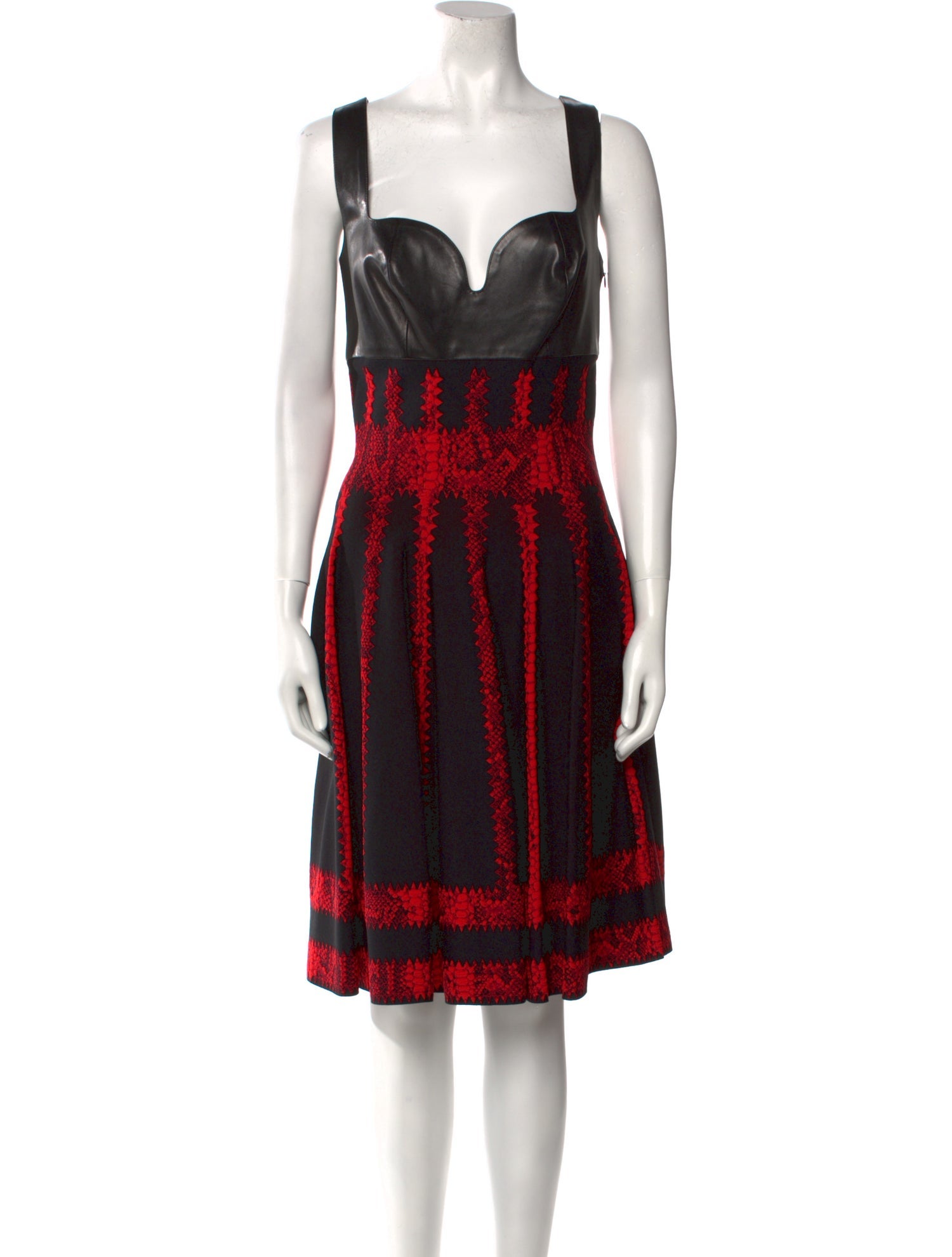 Alexander McQueen Leather Knee-Length Dress