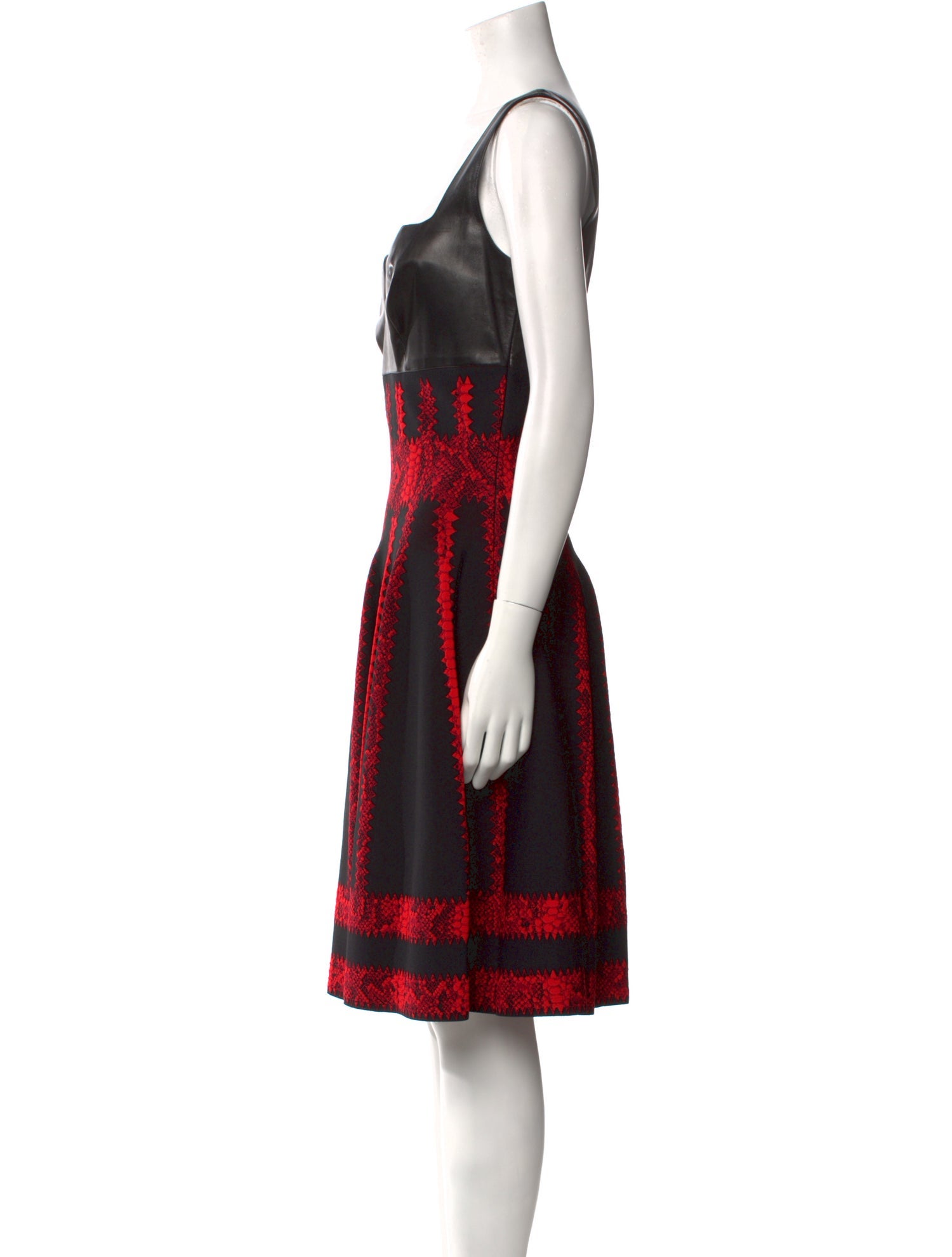 Alexander McQueen Leather Knee-Length Dress