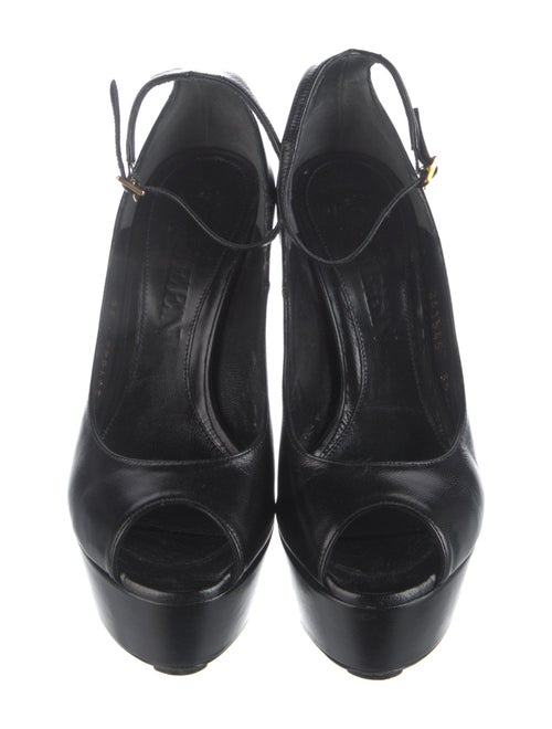 Alexander McQueen Leather Cutout Accent Pumps