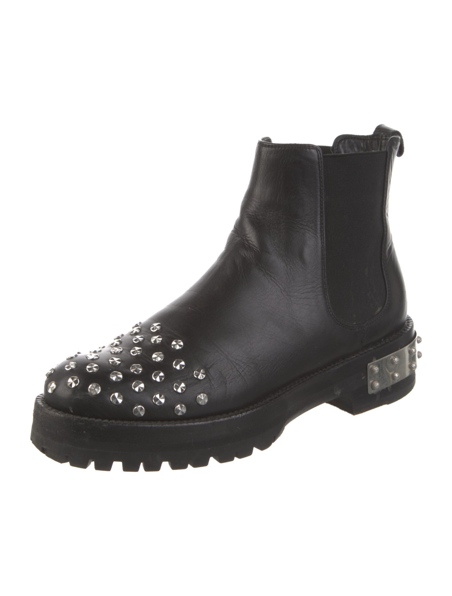 Alexander McQueen Leather Studded Accents Chelsea Boots