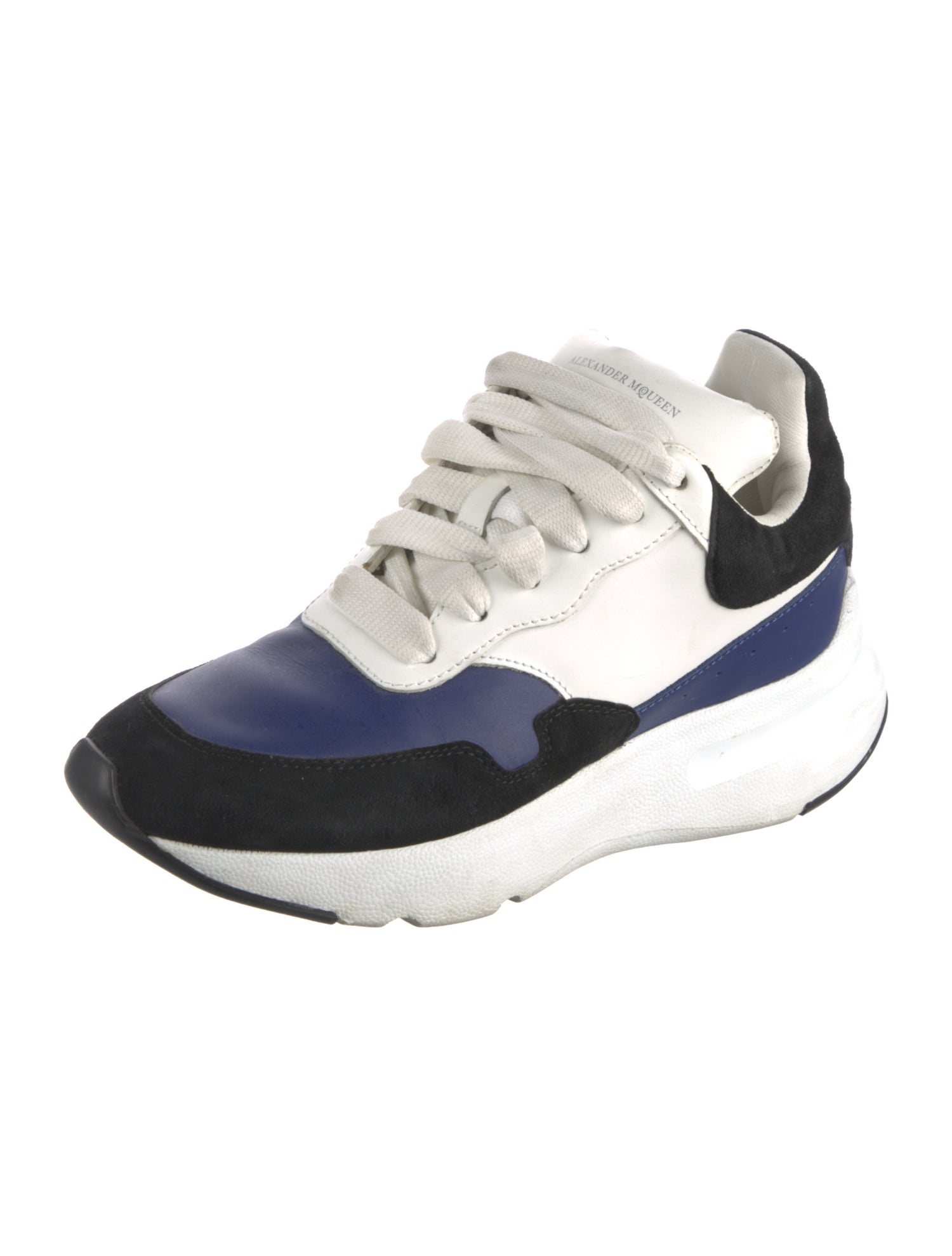 Alexander McQueen Leather Colorblock Pattern Athletic Sneakers