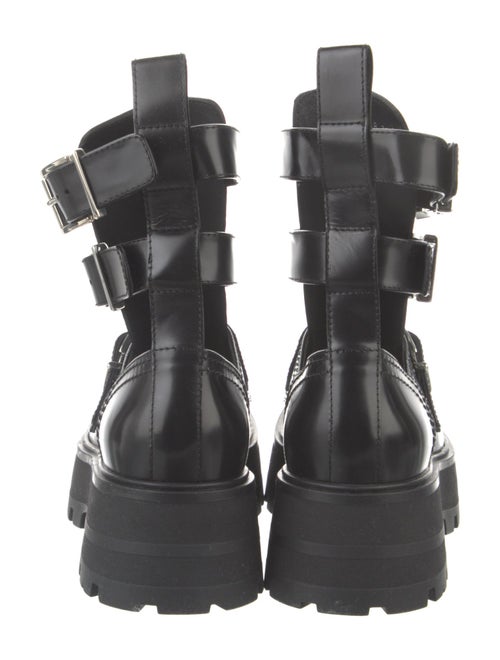 Alexander McQueen Leather Cutout Accent Combat Boots