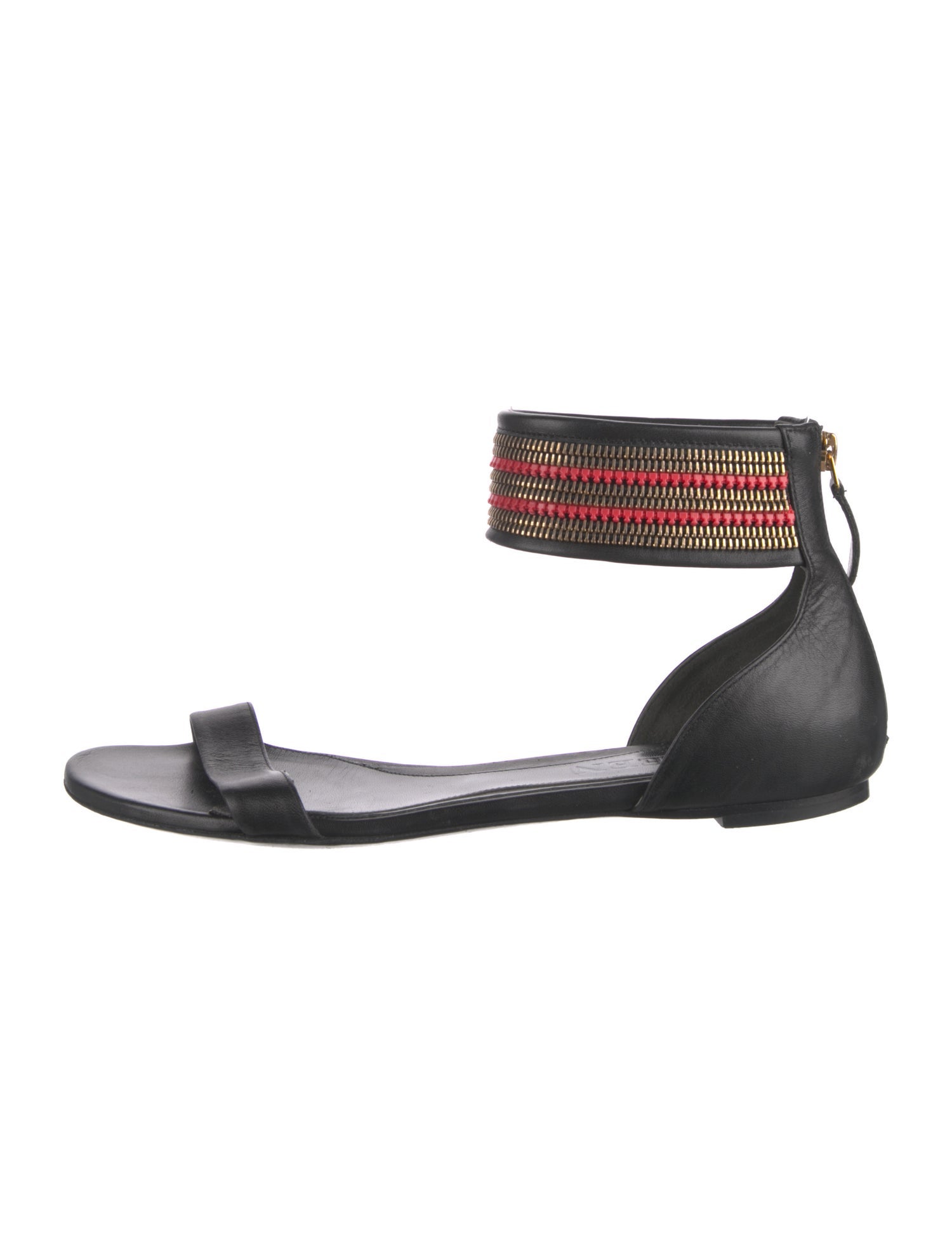 Alexander McQueen Leather Chain-Link Accents Sandals