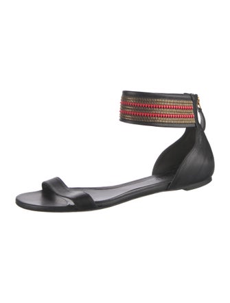 Alexander McQueen Leather Chain-Link Accents Sandals