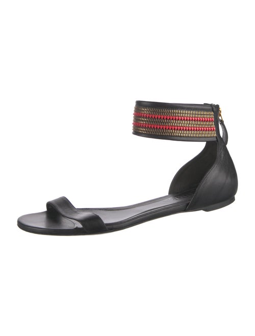 Alexander McQueen Leather Chain-Link Accents Sandals