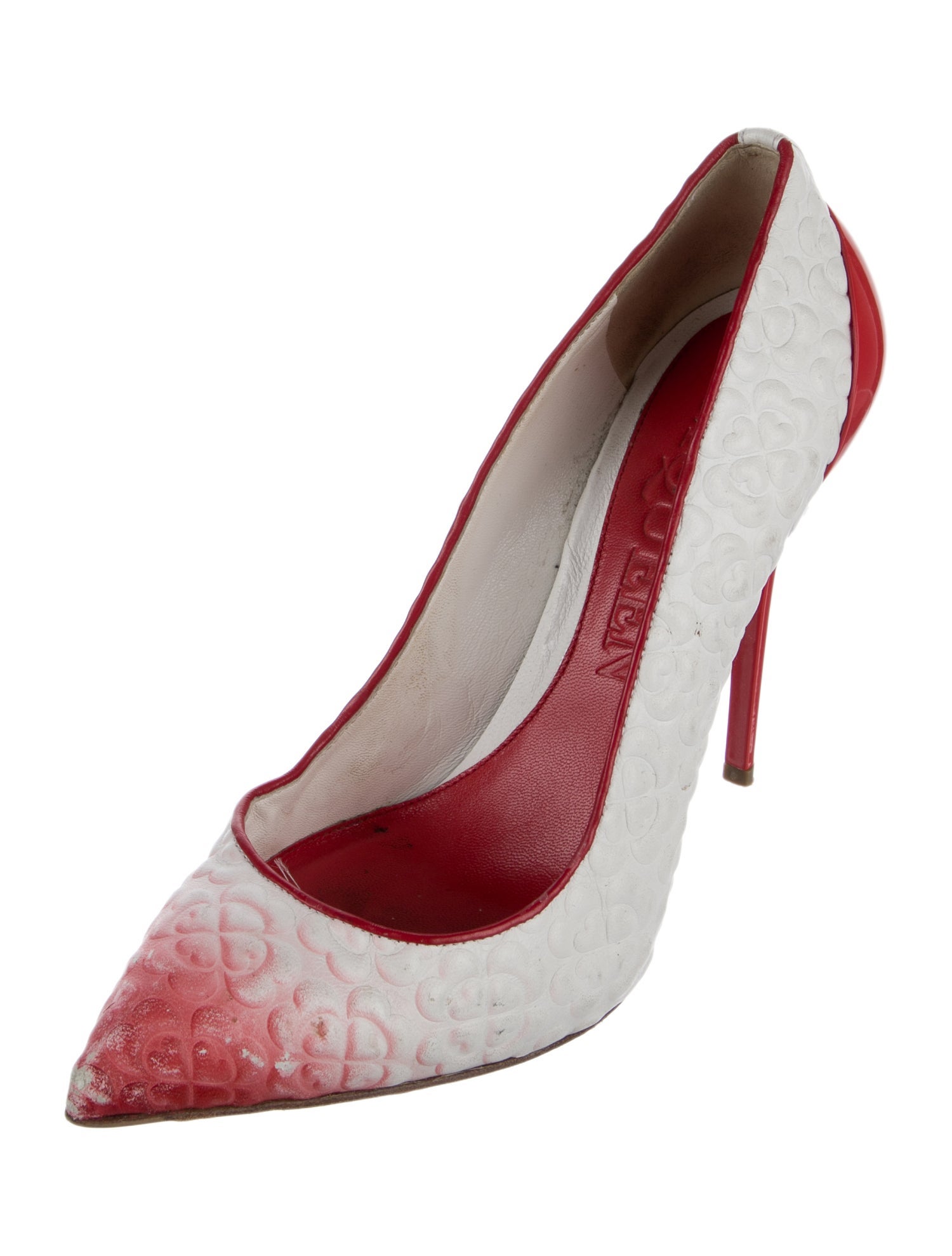 Alexander McQueen Leather Colorblock Pattern Pumps