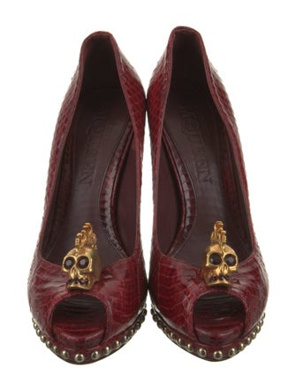 Alexander McQueen Skull Snakeskin Pumps