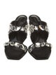 Alexander McQueen Satin Crystal Embellishments Slides