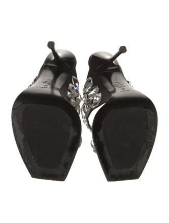 Alexander McQueen Satin Crystal Embellishments Slides