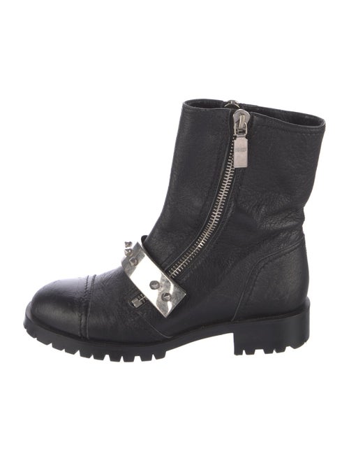 Alexander McQueen Spike Accents Leather Moto Boots