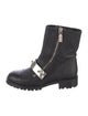 Alexander McQueen Spike Accents Leather Moto Boots