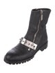 Alexander McQueen Spike Accents Leather Moto Boots