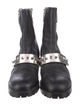 Alexander McQueen Spike Accents Leather Moto Boots
