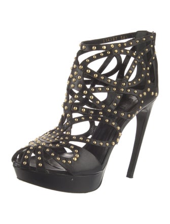 Alexander McQueen Leather Studded Accents Gladiator Sandals