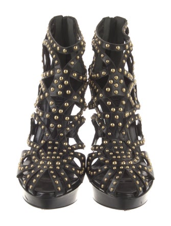 Alexander McQueen Leather Studded Accents Gladiator Sandals