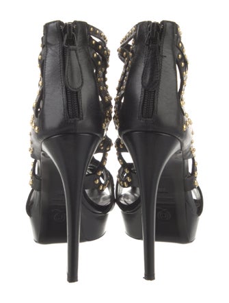 Alexander McQueen Leather Studded Accents Gladiator Sandals