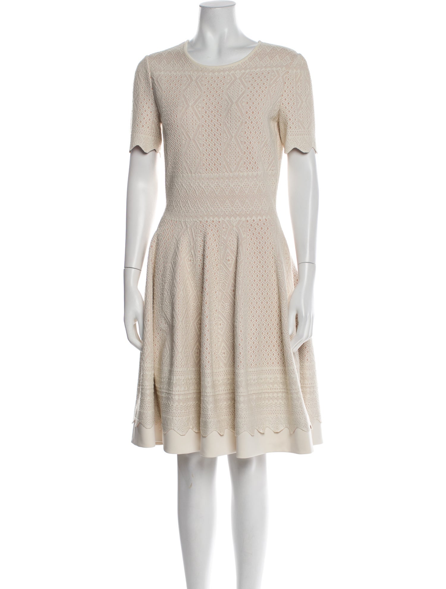 Alexander McQueen Scoop Neck Knee-Length Dress