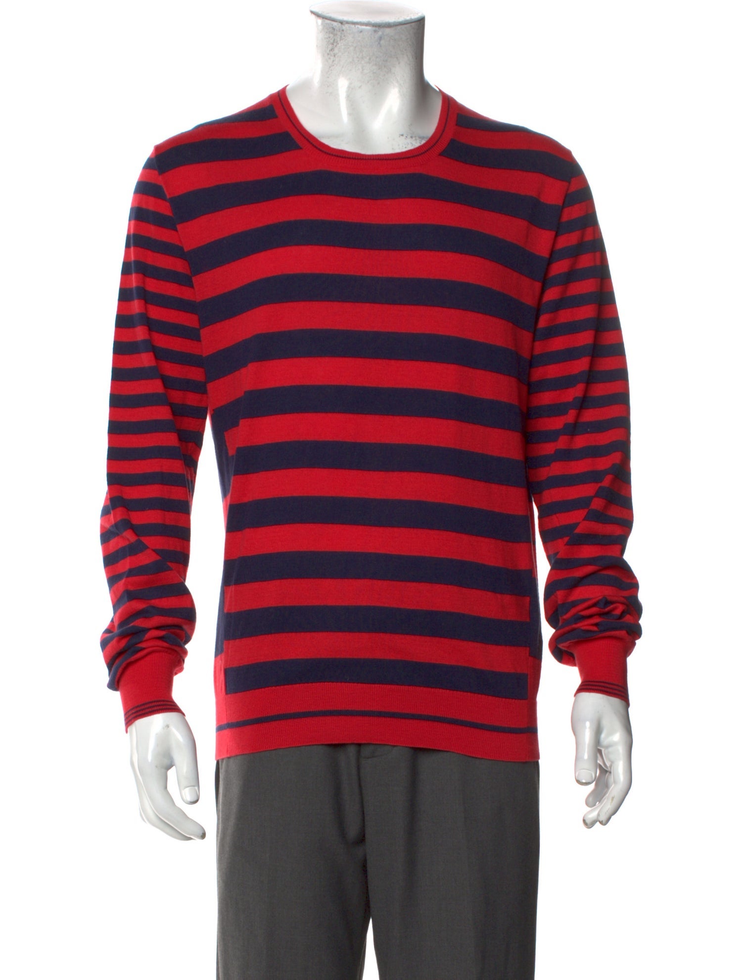 Alexander McQueen Striped Crew Neck Pullover