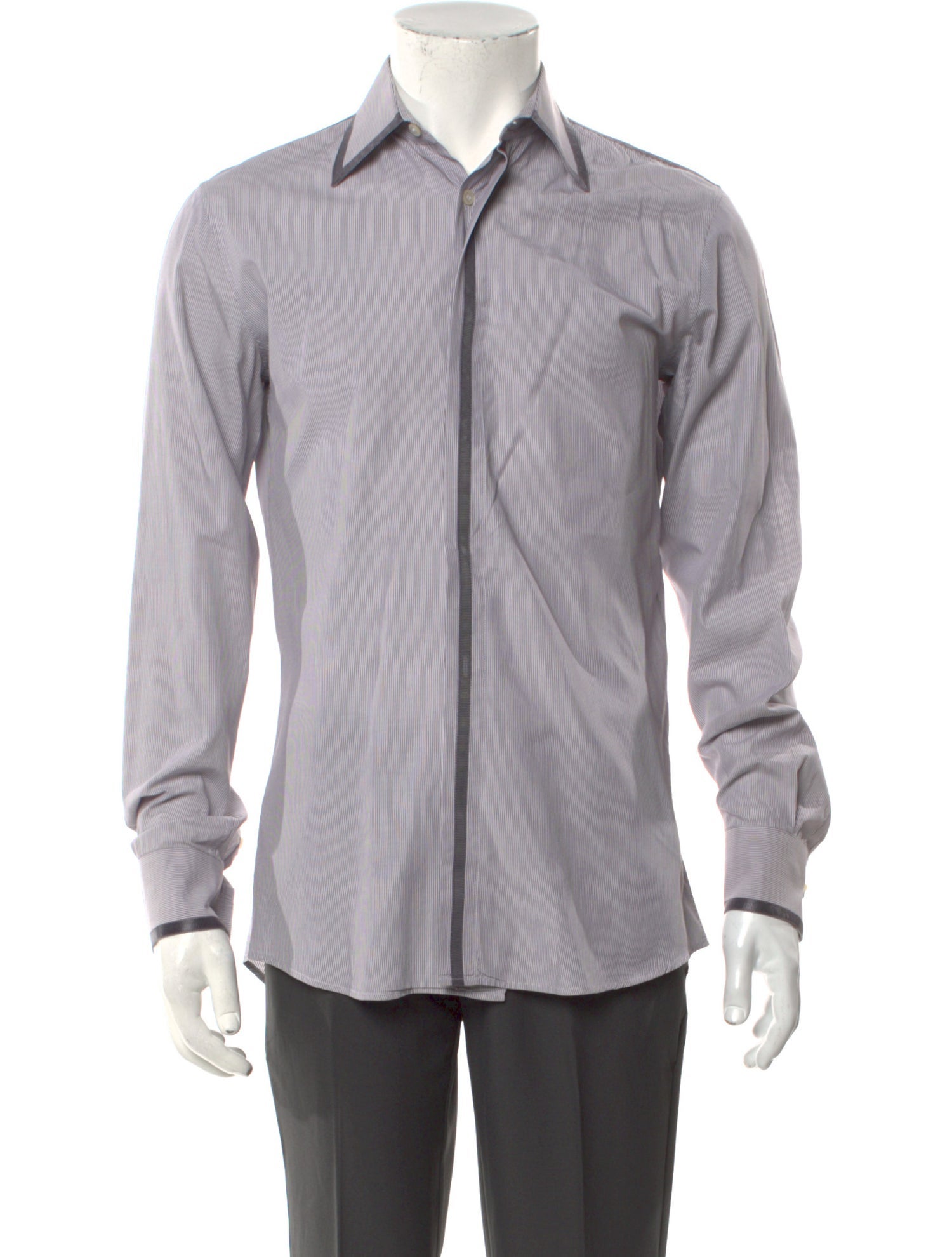 Alexander McQueen Striped Long Sleeve Dress Shirt