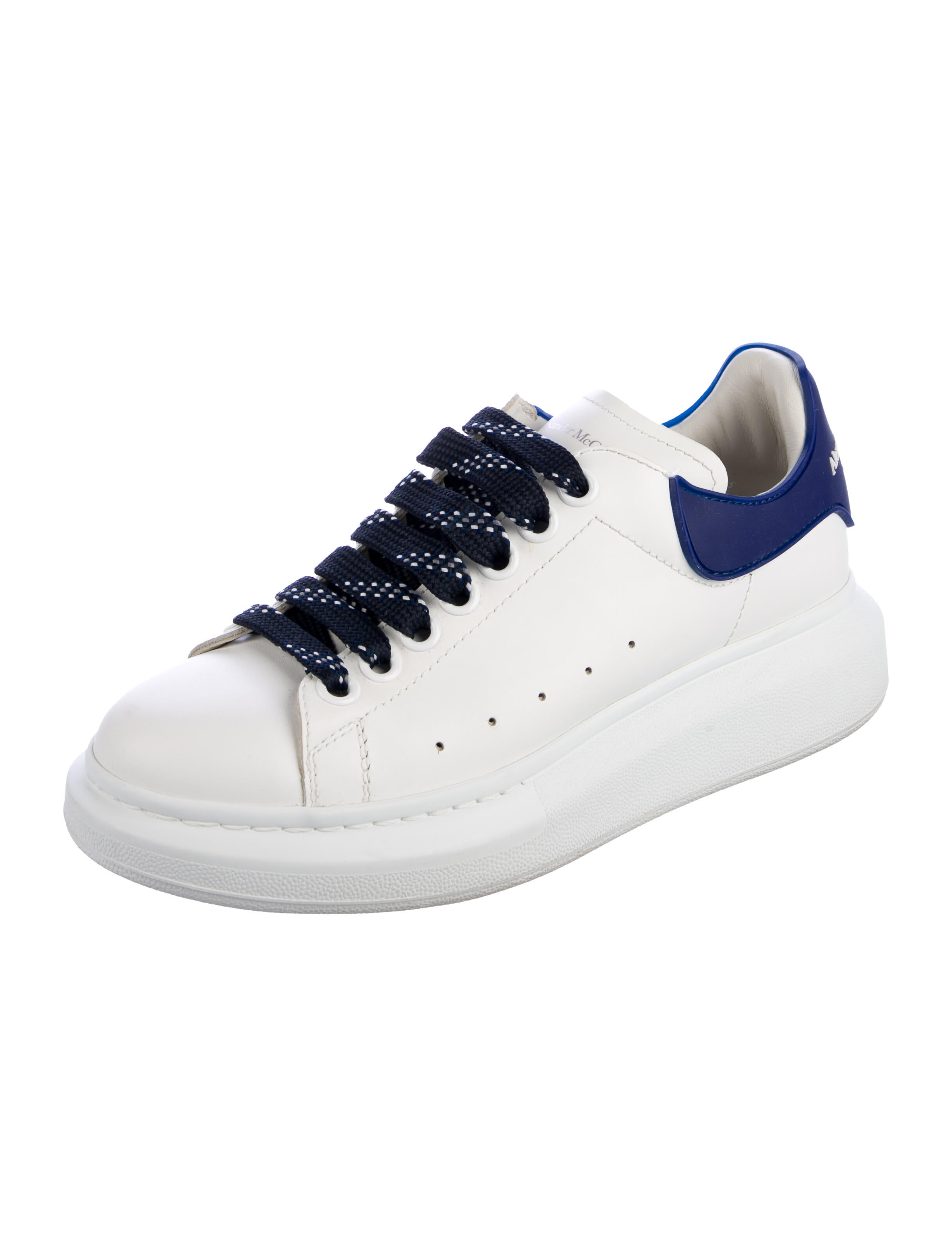 Alexander McQueen Leather Colorblock Pattern Sneakers