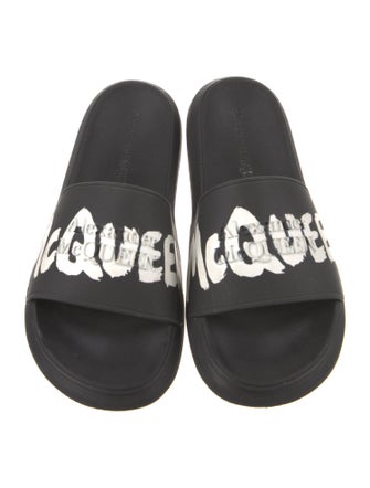 Alexander McQueen Rubber Graphic Print Slides
