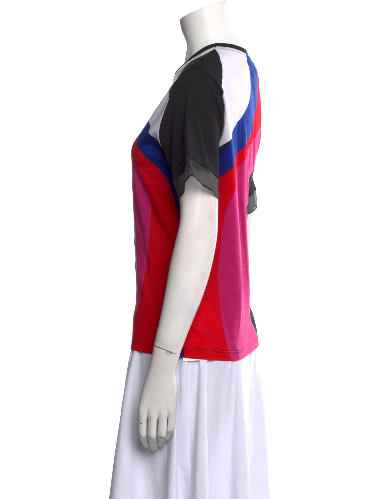 Alexander McQueen Colorblock Pattern Bateau Neckline T-Shirt w/ Tags