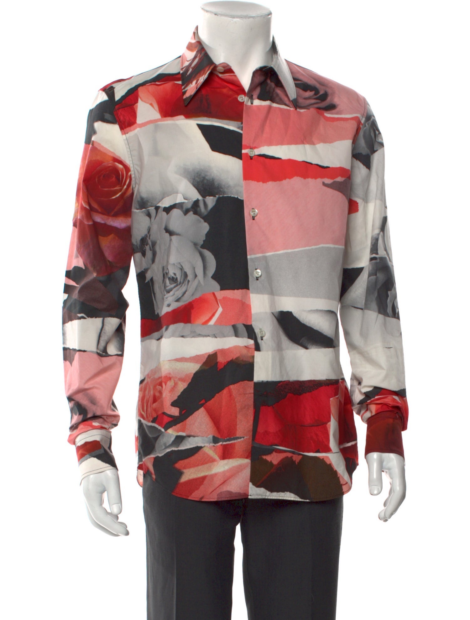 Alexander McQueen Floral Print Long Sleeve Shirt
