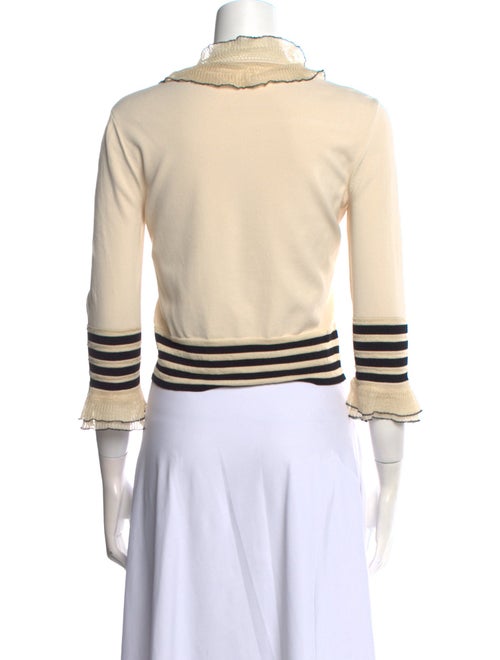 Alexander McQueen Mock Neck Three-Quarter Sleeve Crop Top