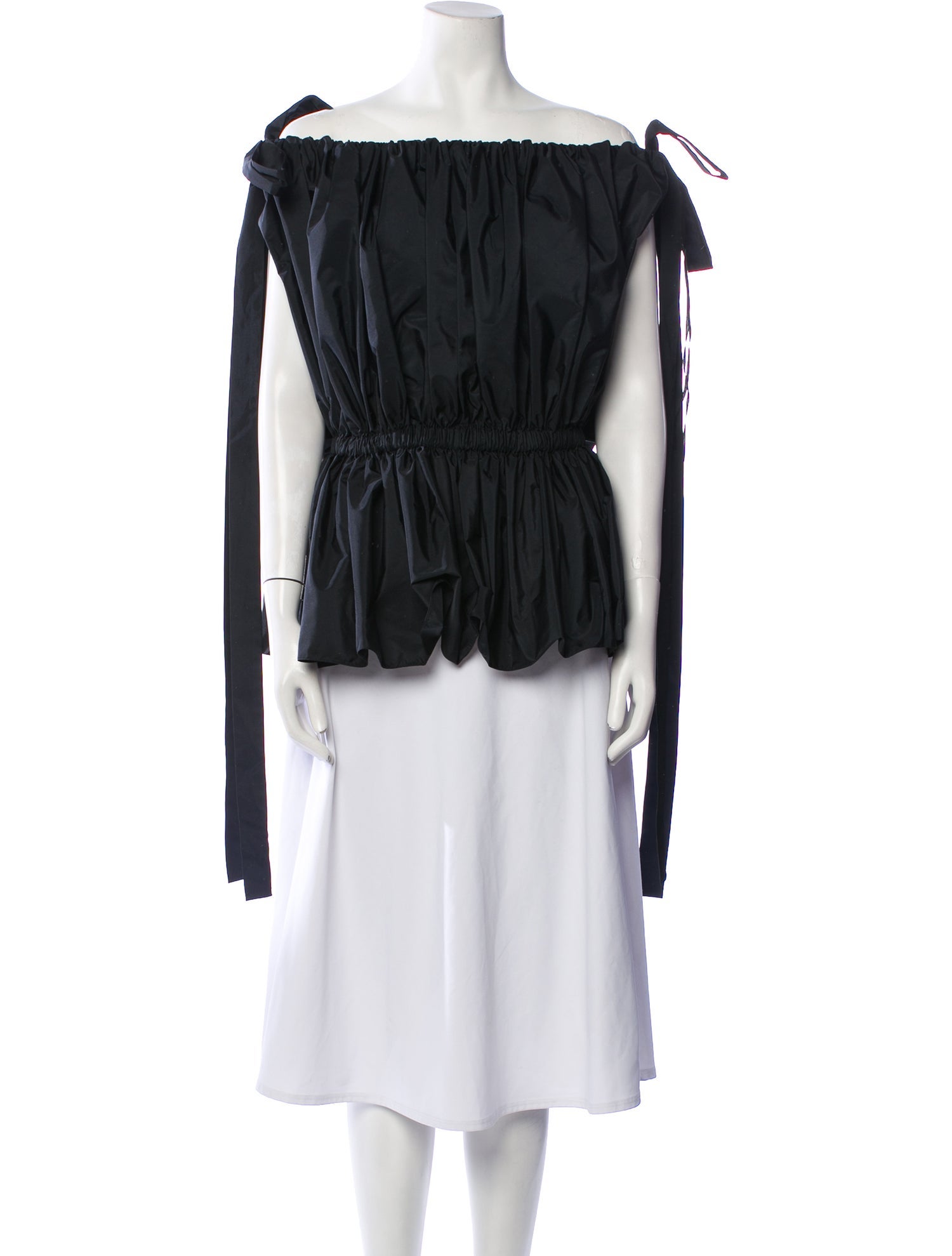 Alexander McQueen Off-The-Shoulder Short Sleeve Tunic