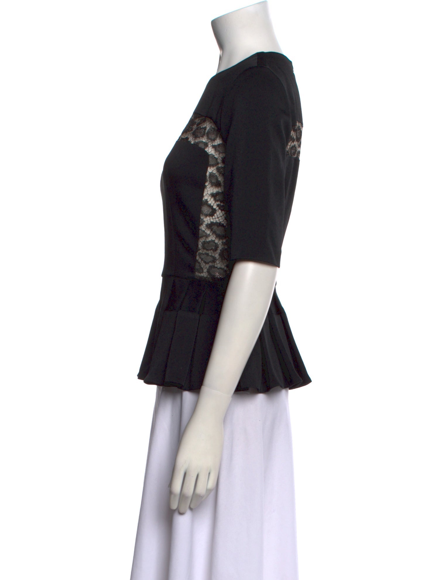 Alexander McQueen Crew Neck Three-Quarter Sleeve Top