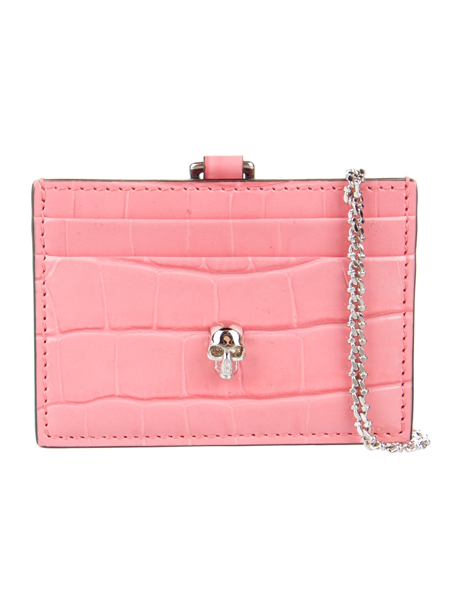 Alexander McQueen Embossed Leather Card Holder