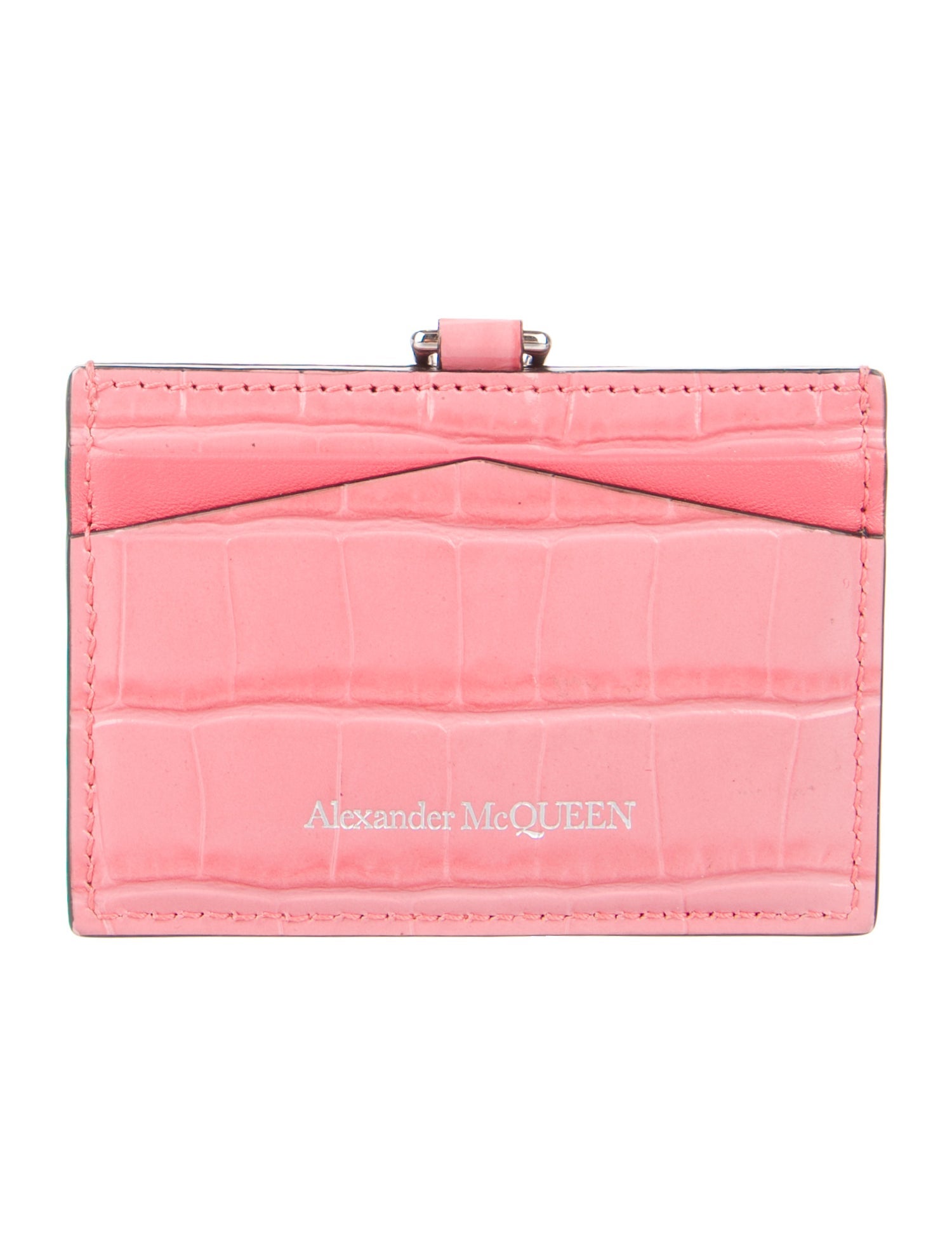 Alexander McQueen Embossed Leather Card Holder