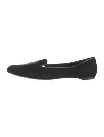 Alexander McQueen Skull Suede Flats