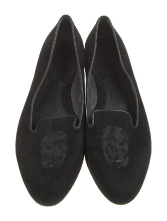 Alexander McQueen Skull Suede Flats